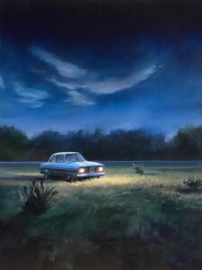 Lonely Car XII (silent night), 2024, acrylic on canvas, 70 x 55 cm