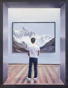 Der Betrachter II (alpine), 2025, acrylic on canvas, 32 x 24 cm